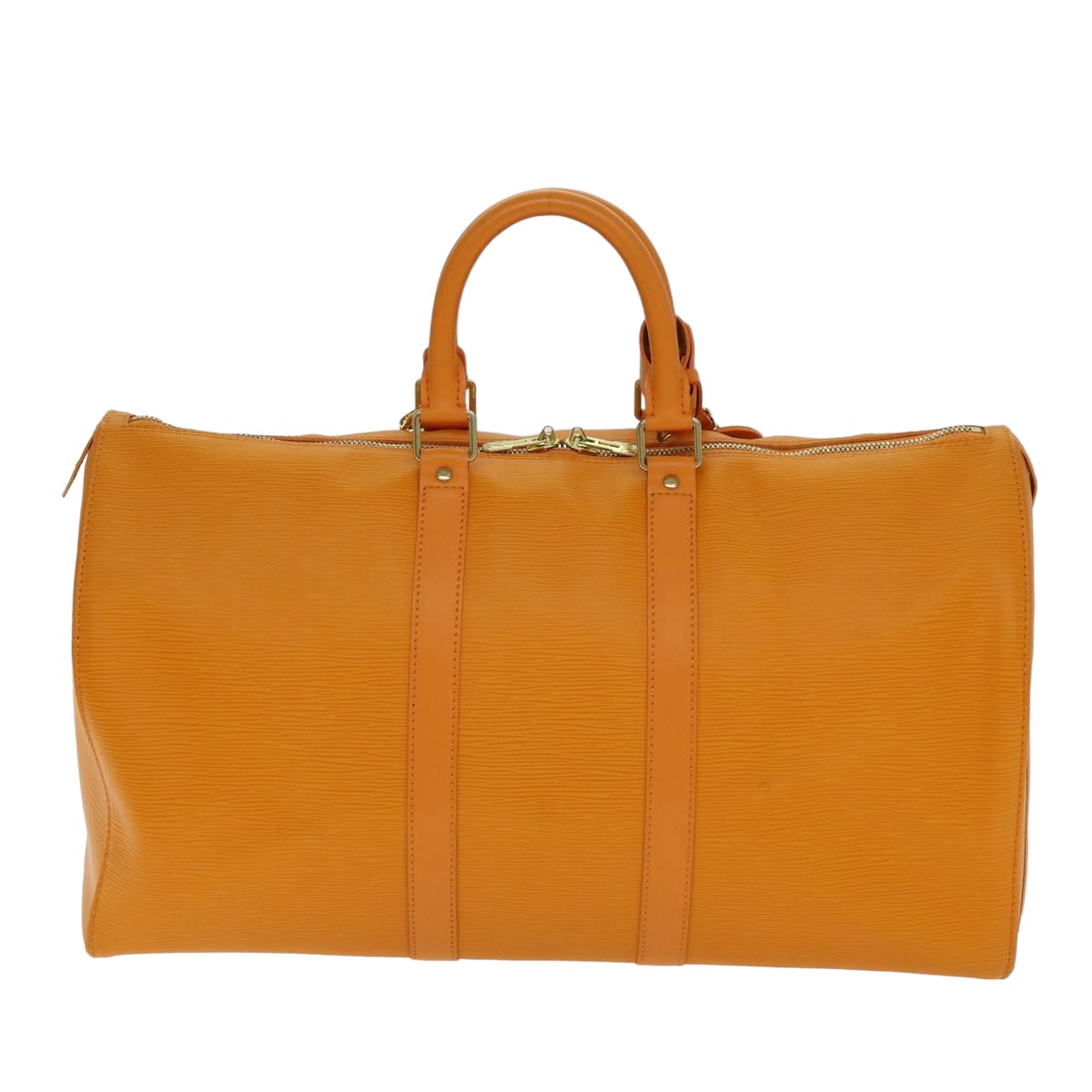 Louis Vuitton Keepall Orange Leather Travel Bag