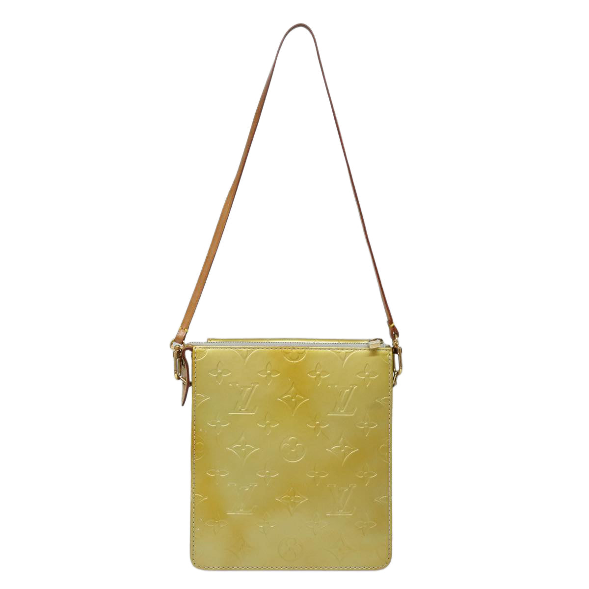 Louis Vuitton Mott Yellow Patent Leather Clutch Bag