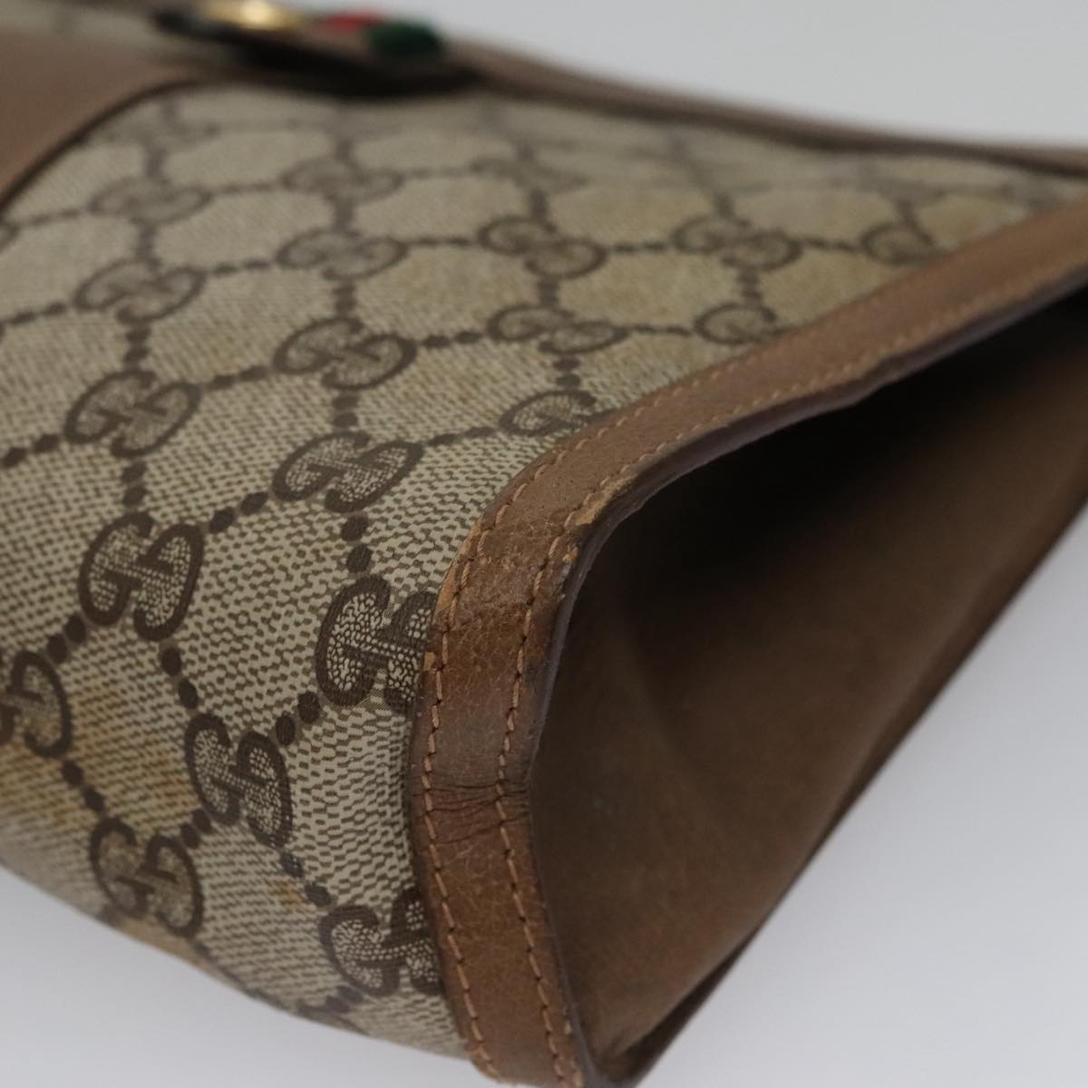 Gucci Sherry Beige Canvas Clutch Bag