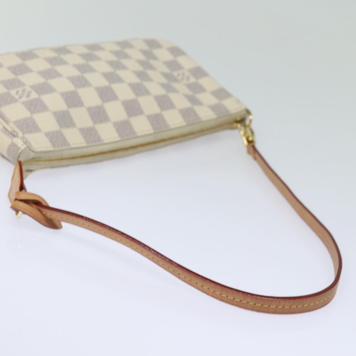 Louis Vuitton Pochette Accessoires White Canvas Clutch Bag