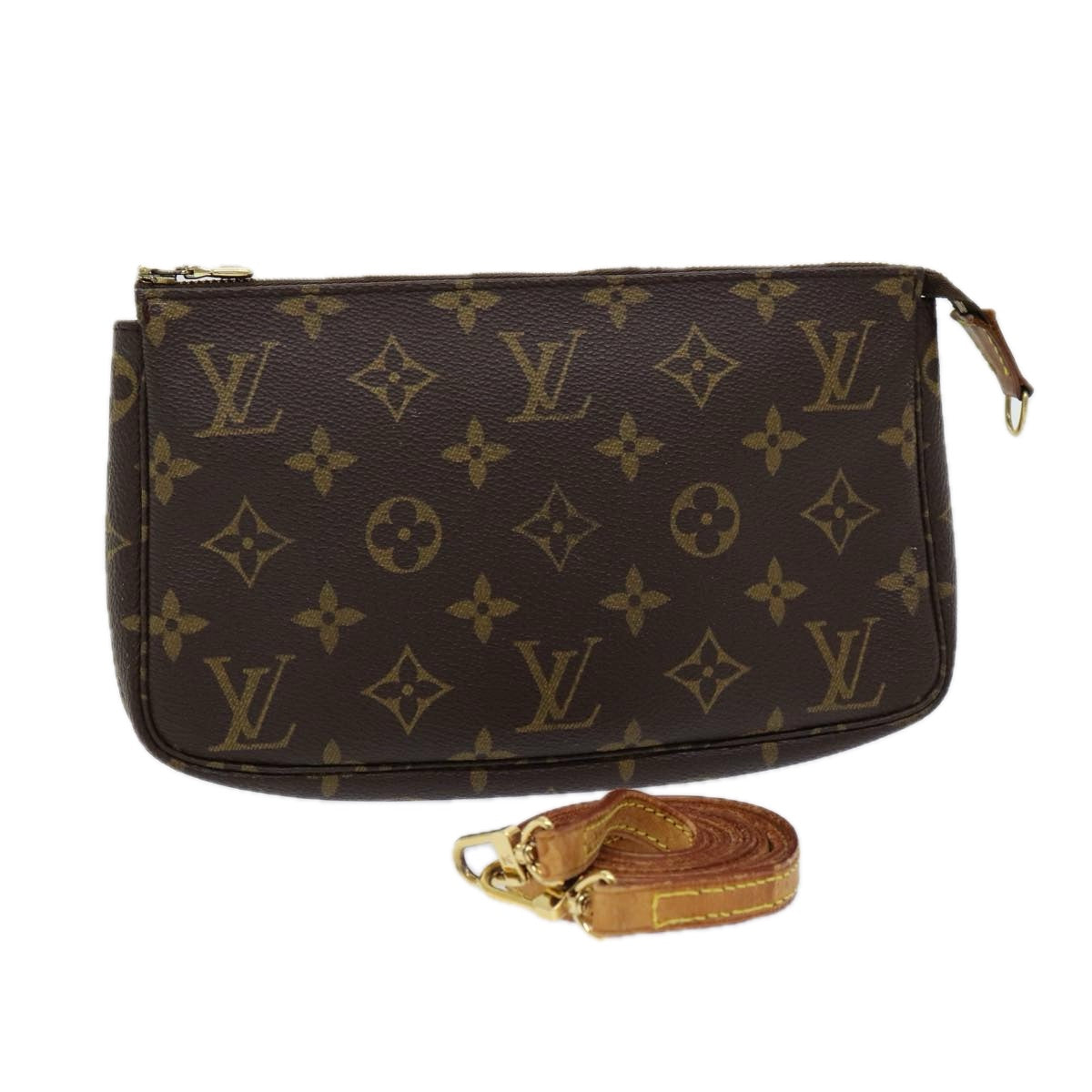 Louis Vuitton Pochette Accessoire Brown Canvas Clutch Bag