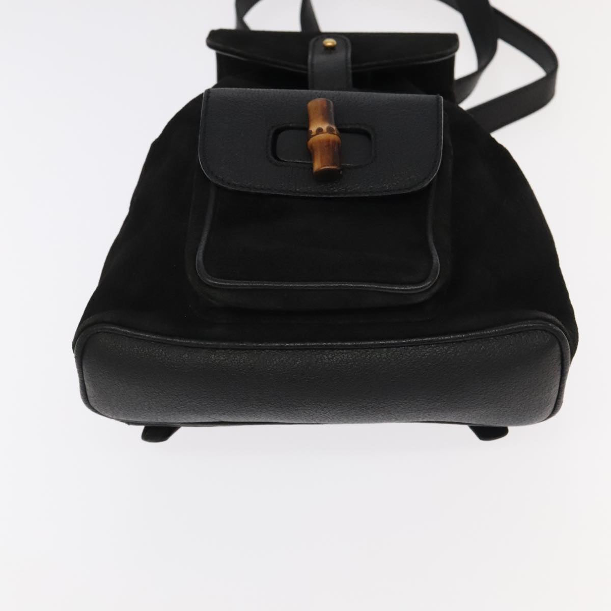 Gucci Bamboo Black Suede Backpack Bag