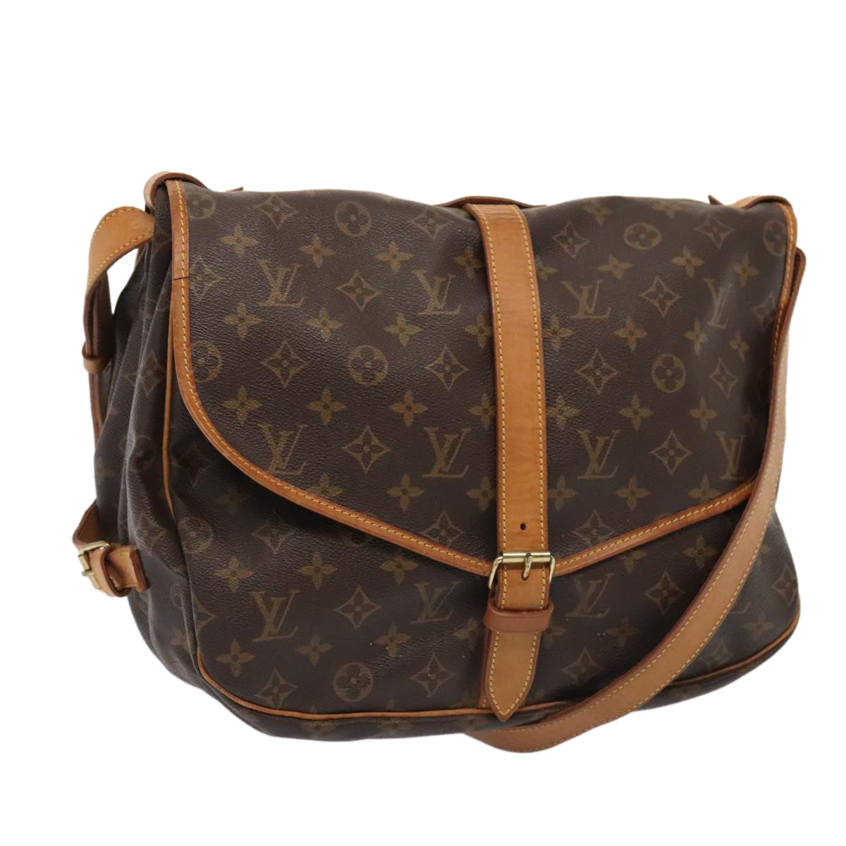 Louis Vuitton Saumur 35 Brown Canvas Shoulder Bag