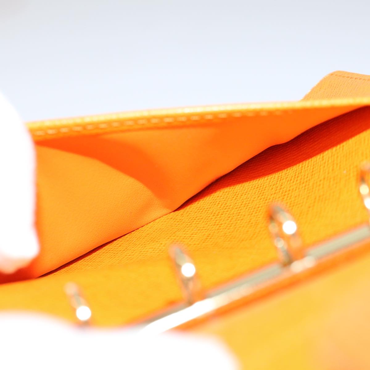 Louis Vuitton Agenda Pm Orange Leather Wallet