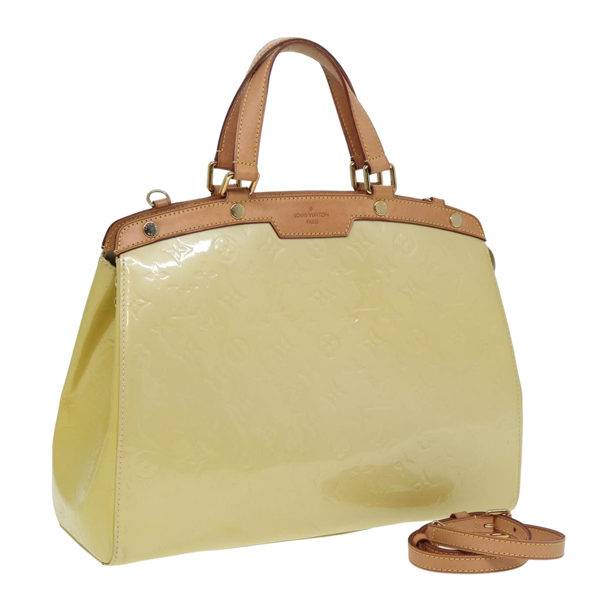 Louis Vuitton Brea Yellow Patent Leather Handbag