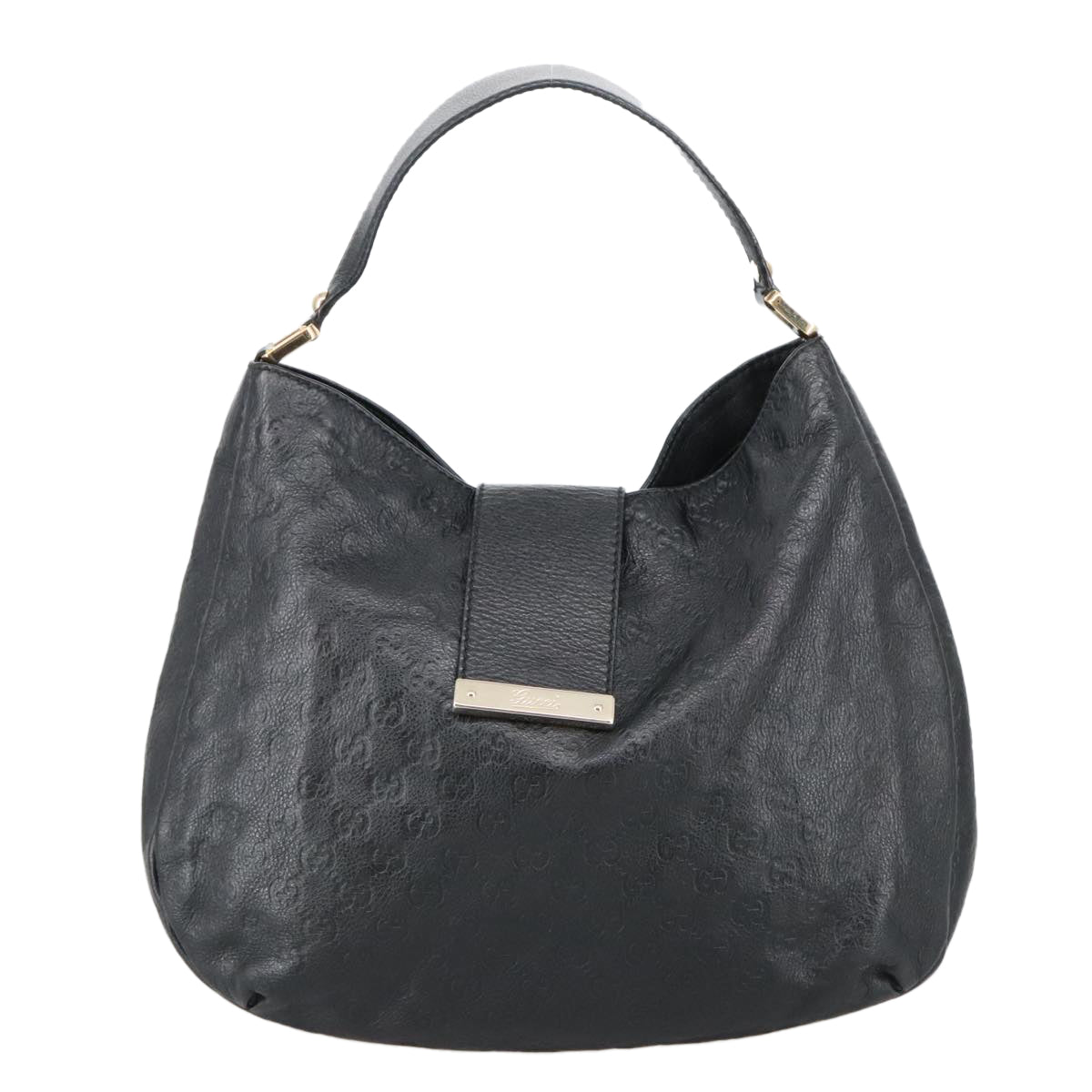 Gucci Guccissima Black Leather Shoulder Bag ()