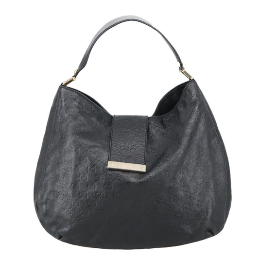Gucci Guccissima Black Leather Shoulder Bag ()