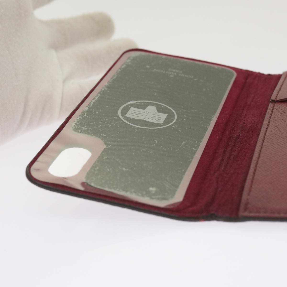 Louis Vuitton Iphone Case Burgundy Leather Phone Jewelry