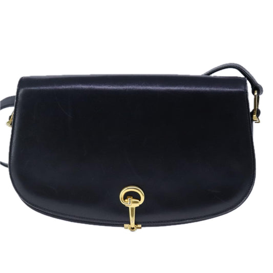 Gucci Horsebit Navy Leather Shoulder Bag ()