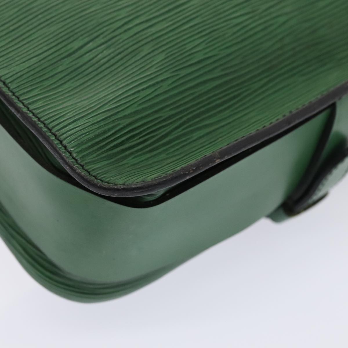 Louis Vuitton Cartouchière Green Leather Shoulder Bag