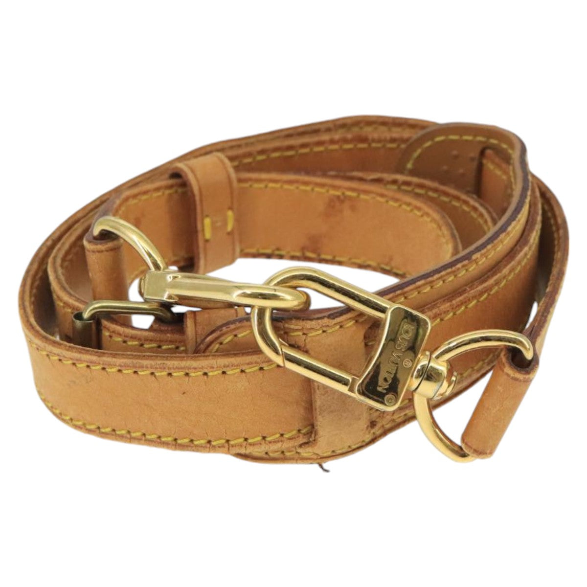 Louis Vuitton Shoulder Strap Beige Leather Bag Jewelry ()