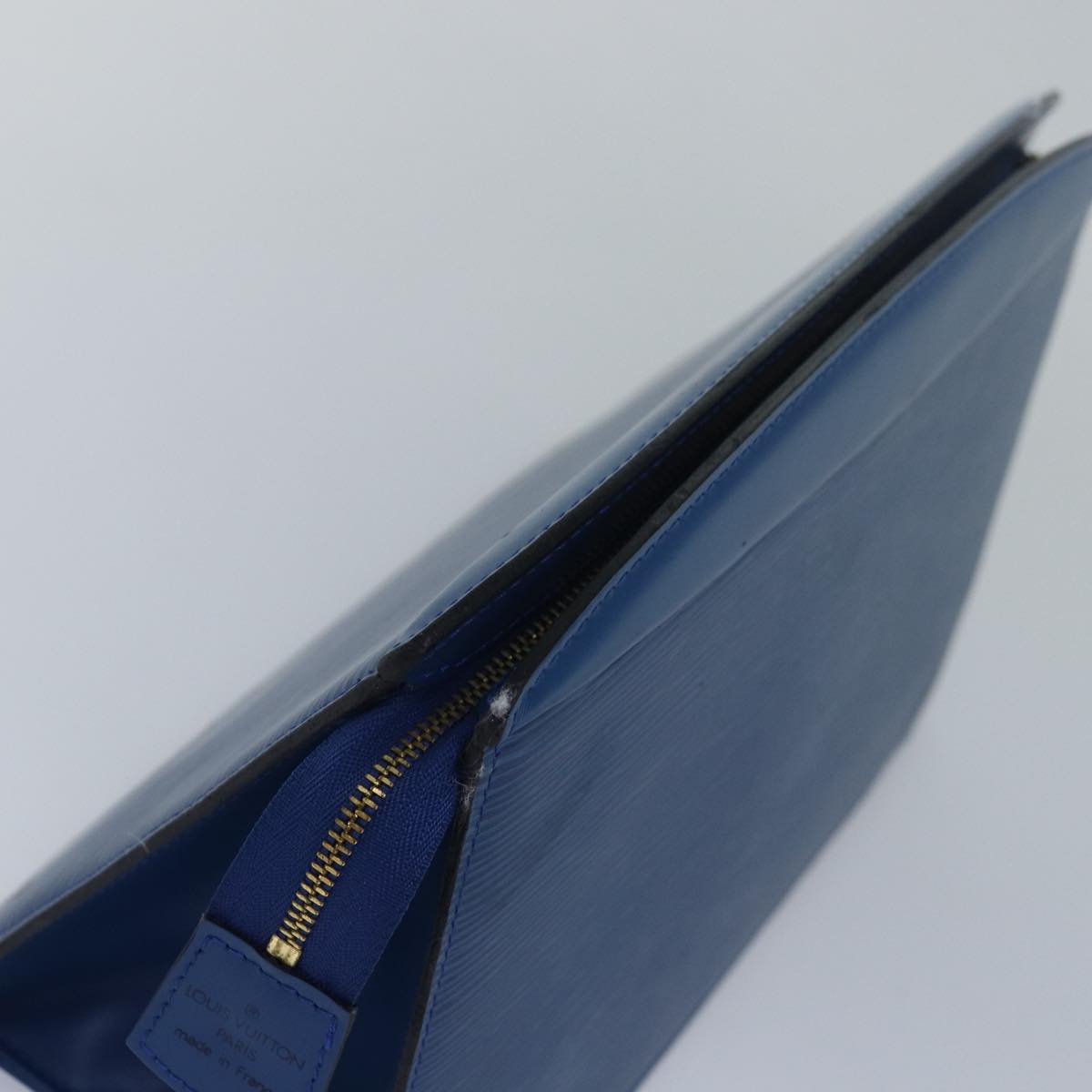 Louis Vuitton Trousse Makeup Blue Leather Clutch Bag