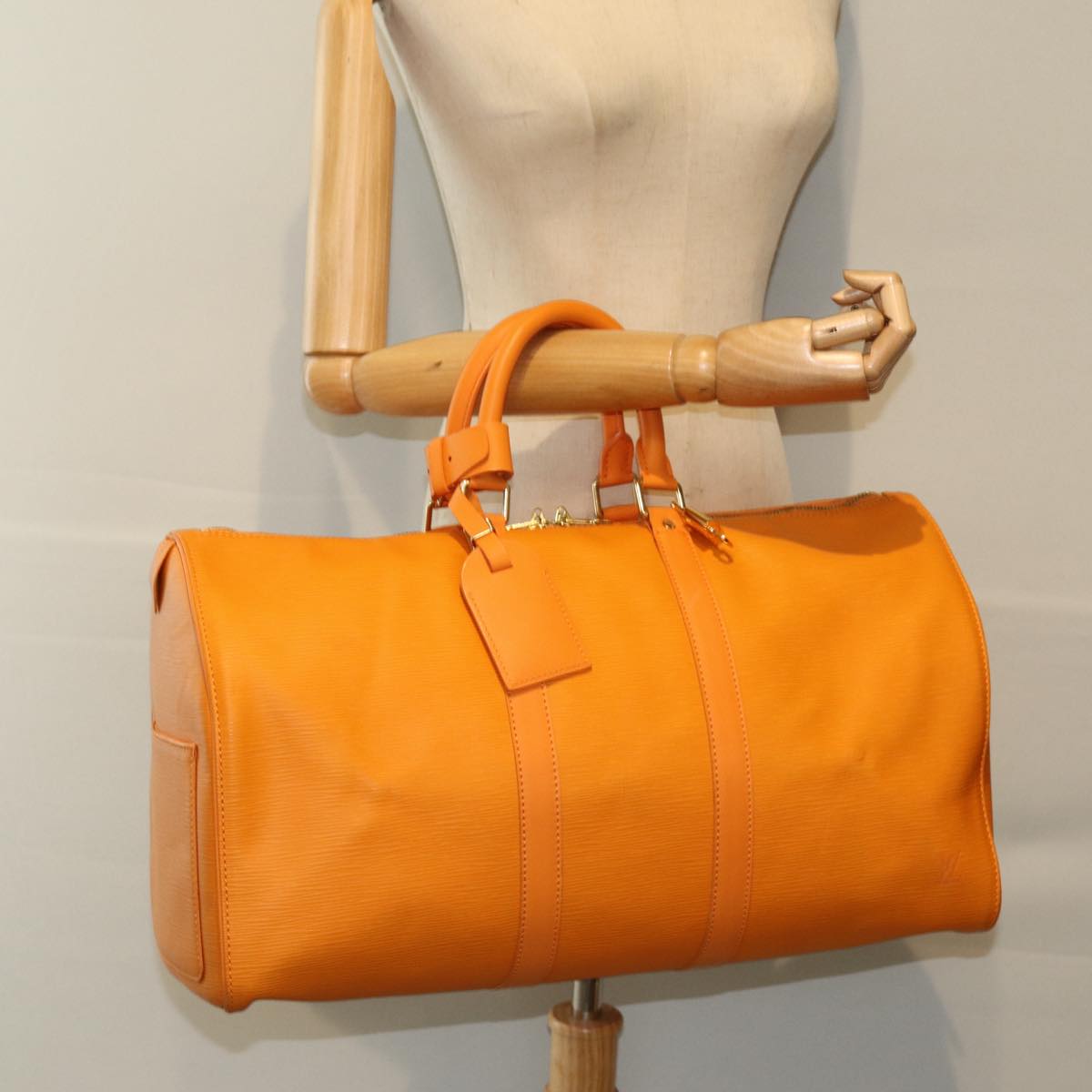 Louis Vuitton Keepall Orange Leather Travel Bag