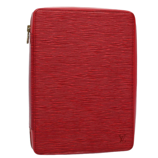 Louis Vuitton Agenda Cover Red Leather Wallet