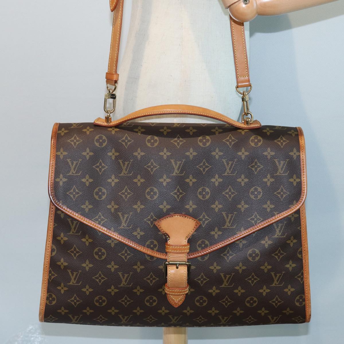 Louis Vuitton Beverly Brown Canvas Handbag