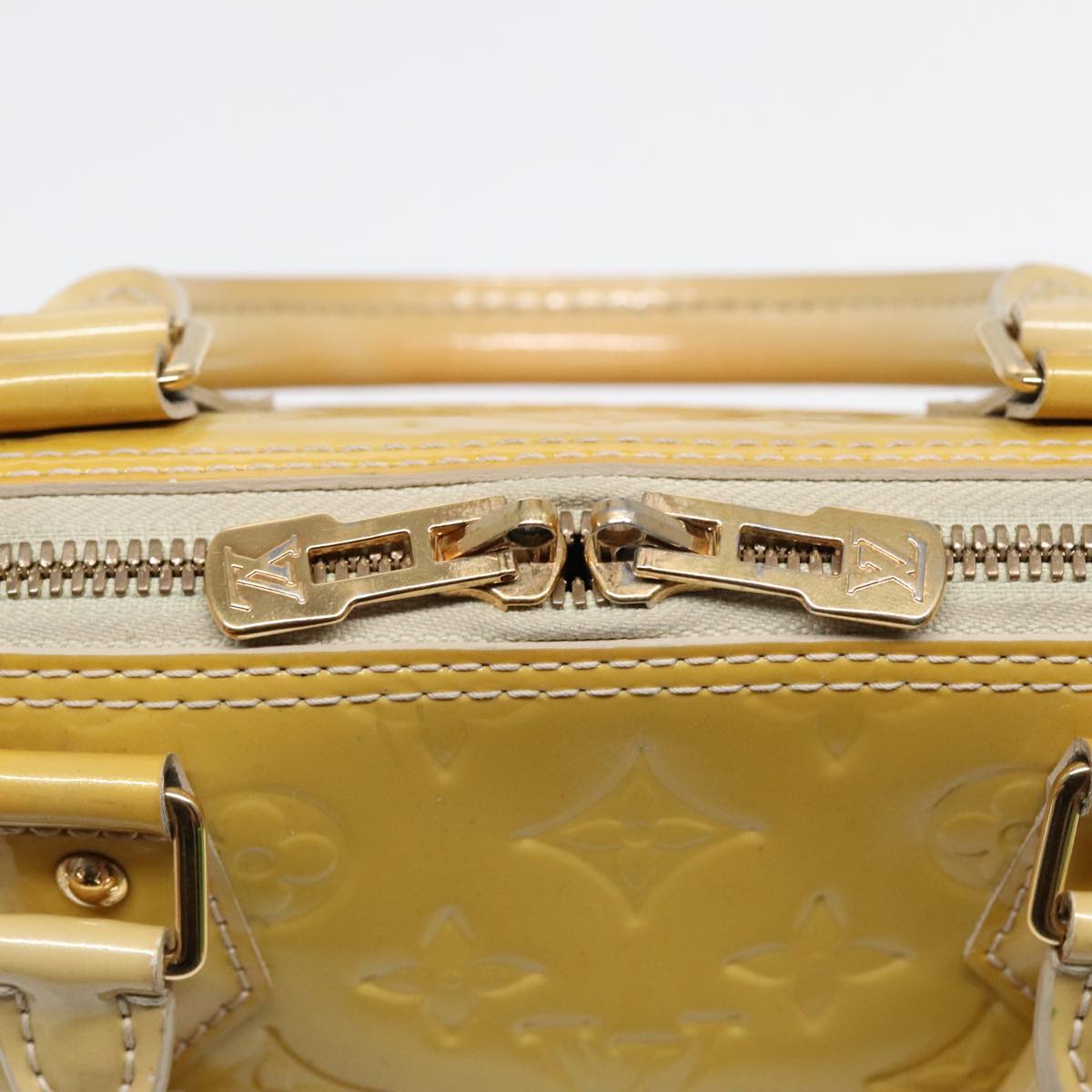 Louis Vuitton Alma Yellow Patent Leather Handbag