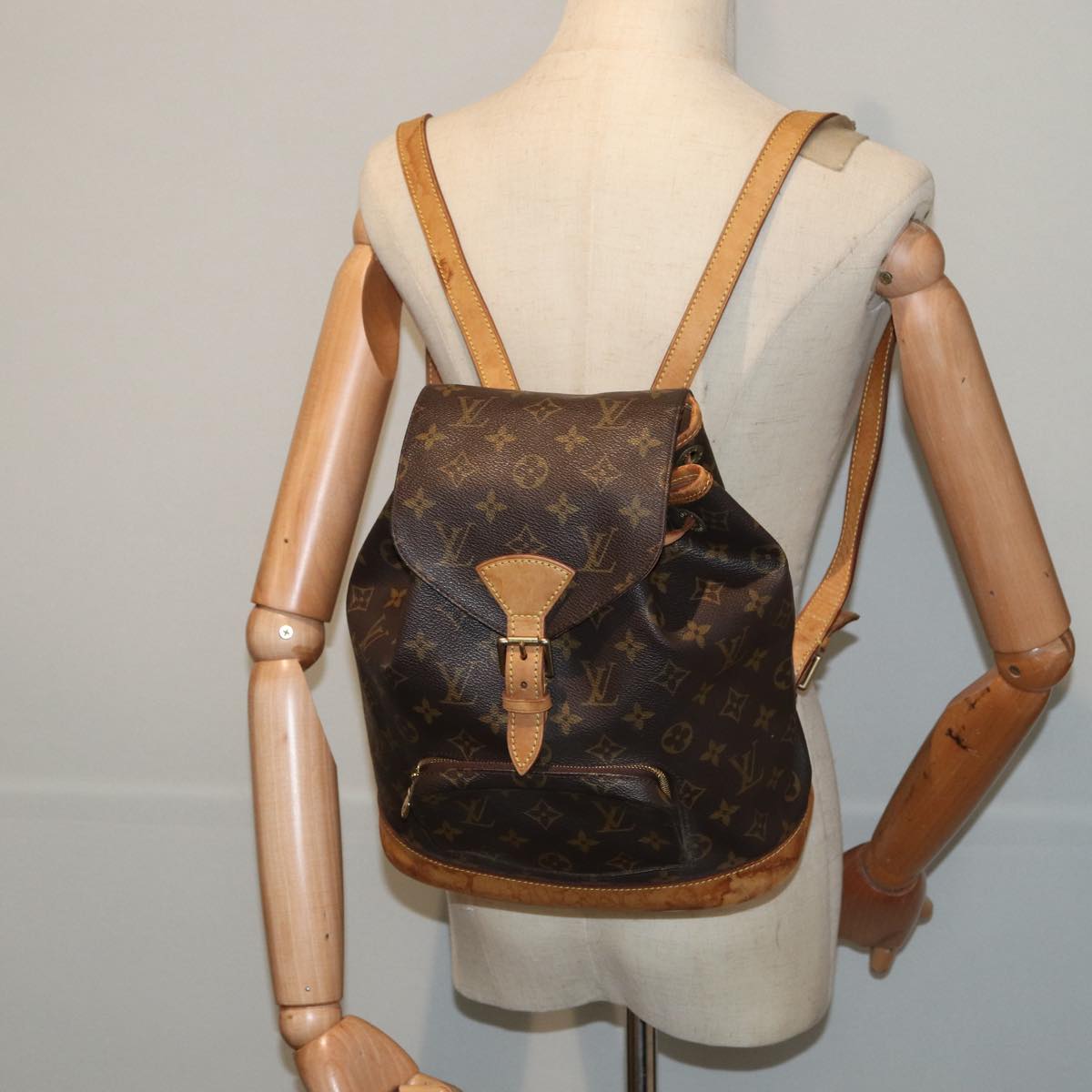 Louis Vuitton Montsouris Brown Canvas Backpack Bag