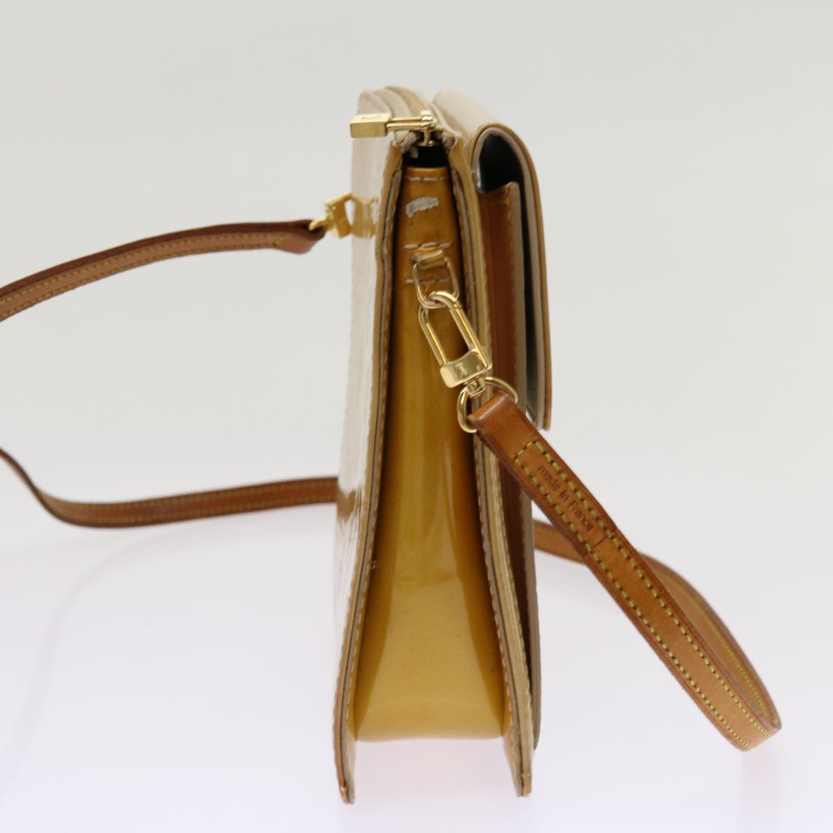 Louis Vuitton Mott Beige Patent Leather Clutch Bag