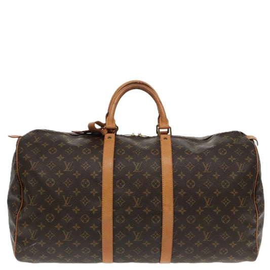 Louis Vuitton Keepall 55 Brown Canvas Travel Bag