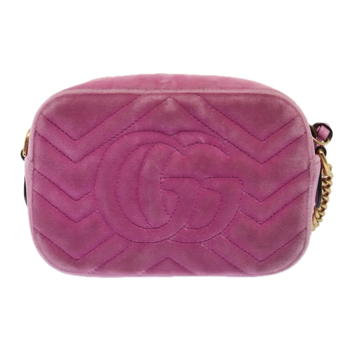 Gucci Marmont Pink Velvet Shoulder Bag