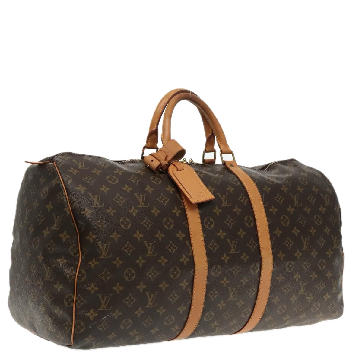 Louis Vuitton Keepall 55 Brown Canvas Travel Bag