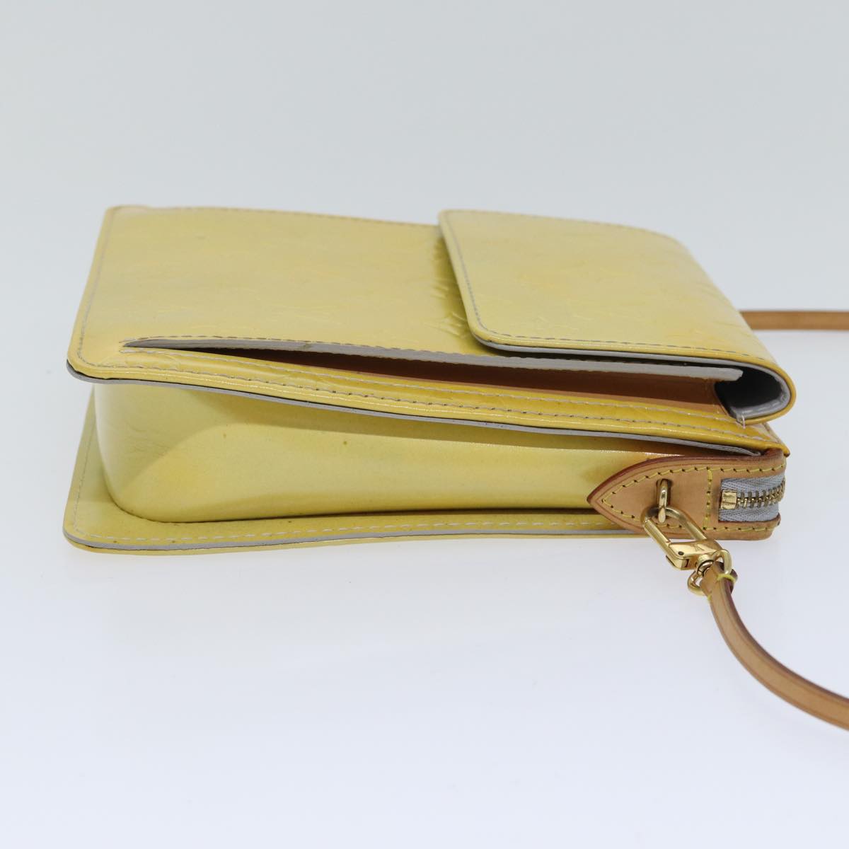 Louis Vuitton Mott Yellow Patent Leather Clutch Bag