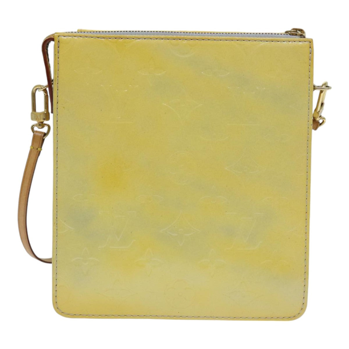 Louis Vuitton Mott Yellow Patent Leather Clutch Bag