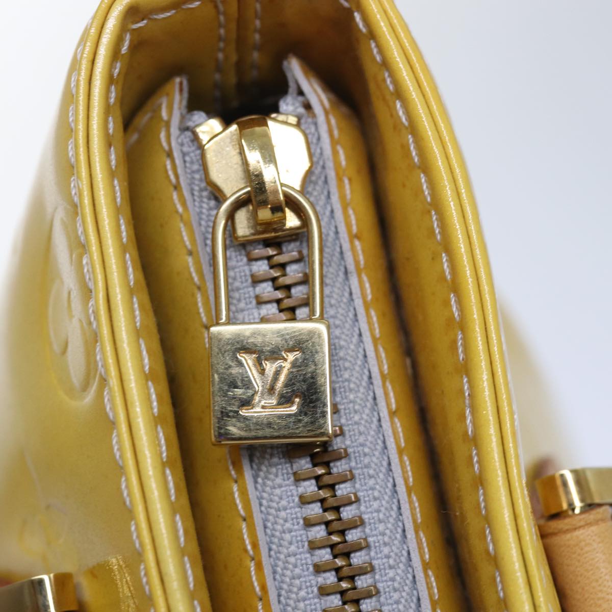 Louis Vuitton Houston Yellow Patent Leather Handbag