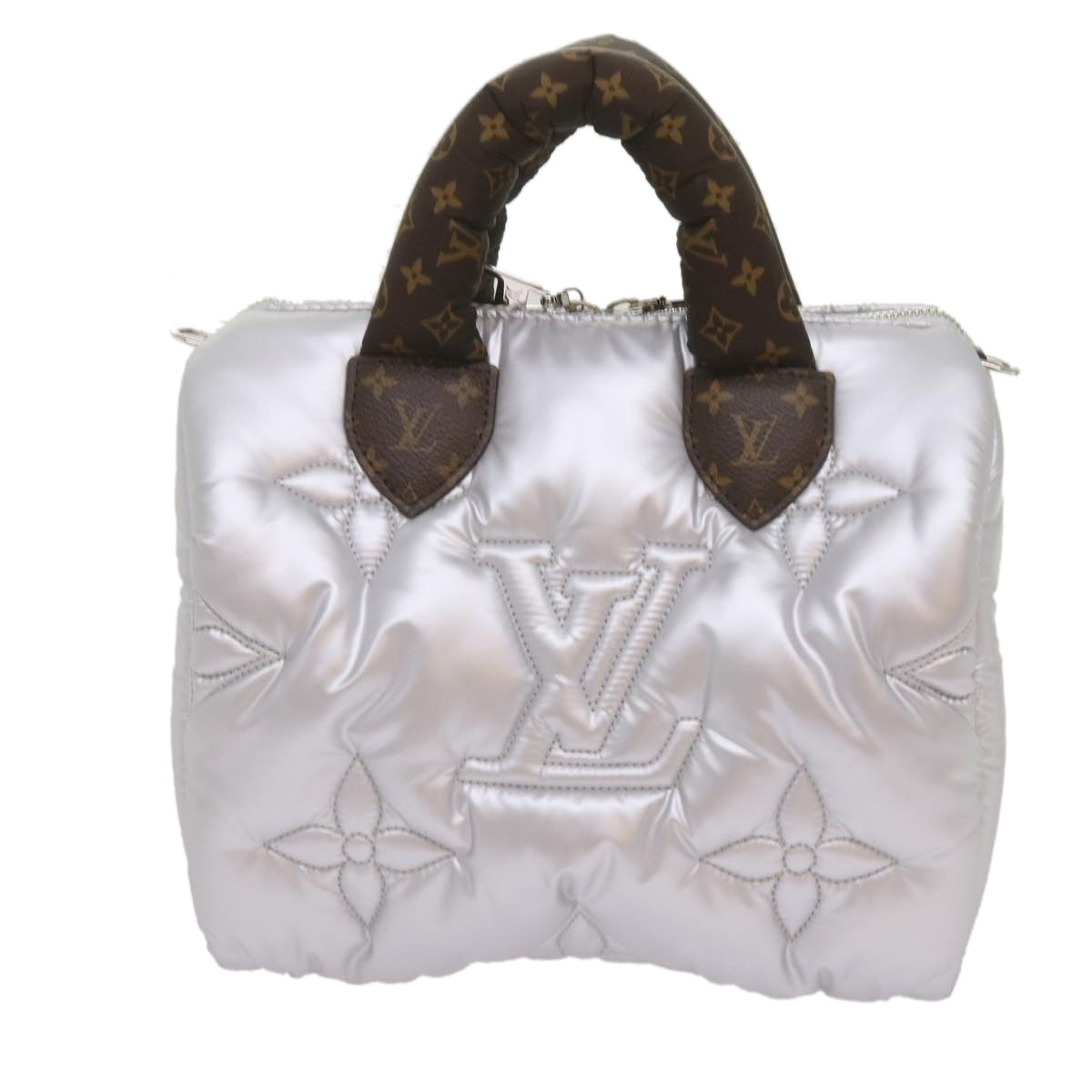 Louis Vuitton Speedy Bandoulière 25 Silver Synthetic Handbag