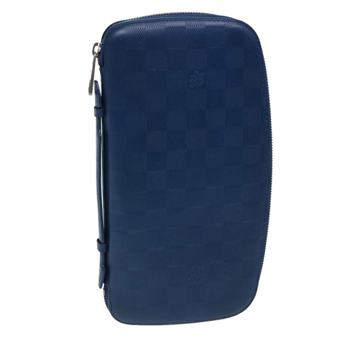 Louis Vuitton Atholl Blue Leather Clutch Bag