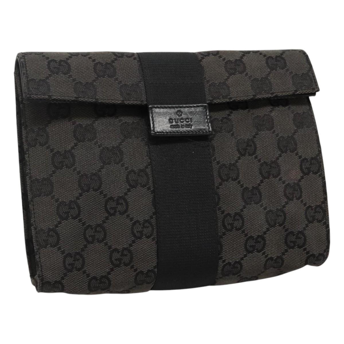 Gucci Gg Canvas Black Canvas Clutch Bag