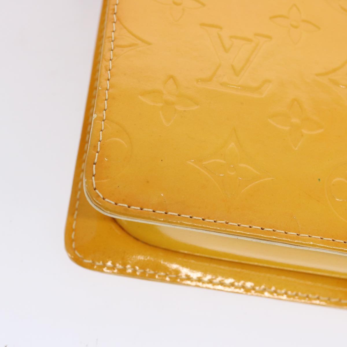 Louis Vuitton Mott Yellow Patent Leather Clutch Bag
