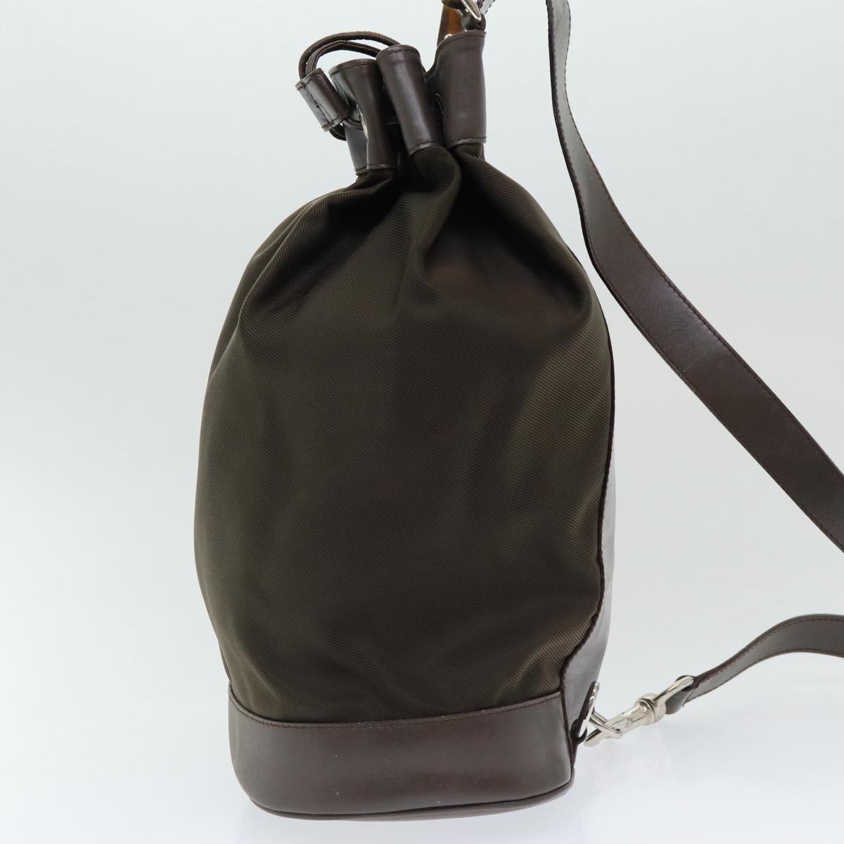 Gucci Bamboo Brown Synthetic Backpack Bag