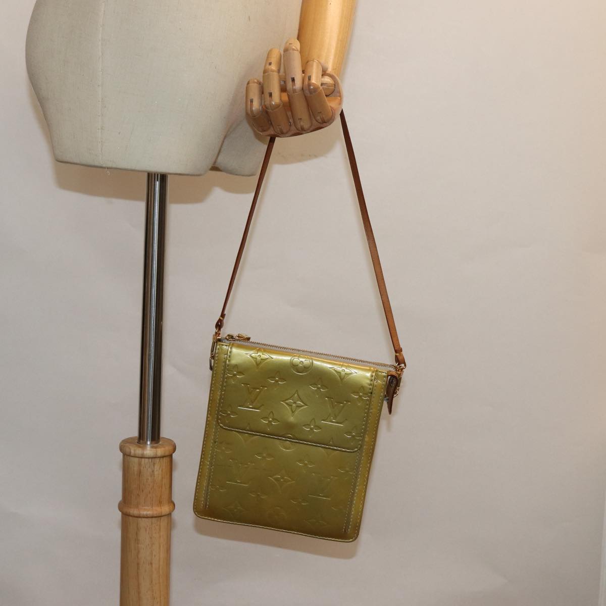 Louis Vuitton Mott Yellow Patent Leather Clutch Bag