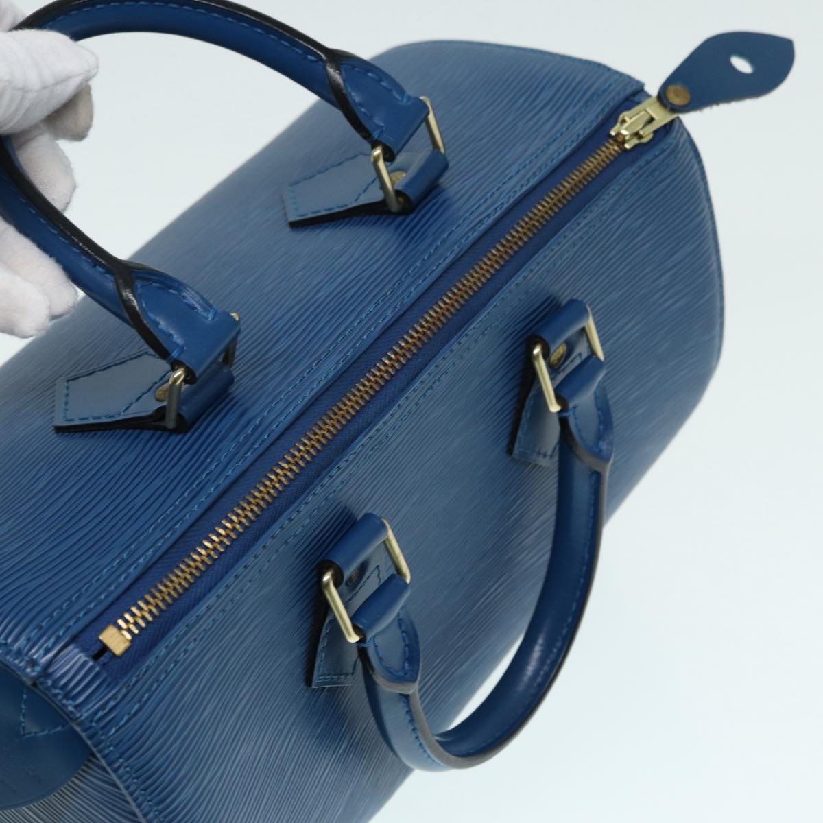 Louis Vuitton Speedy 25 Blue Leather Handbag