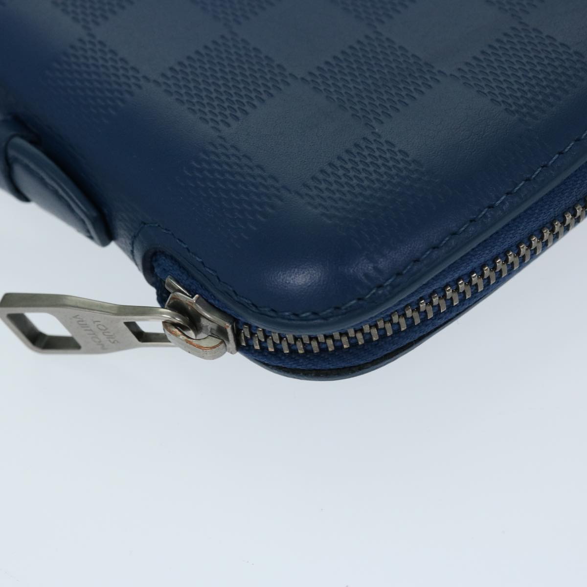Louis Vuitton Atholl Blue Leather Clutch Bag