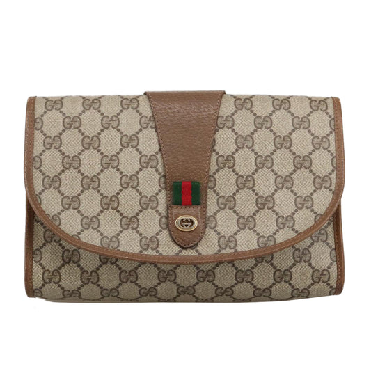 Gucci Sherry Beige Canvas Clutch Bag ()