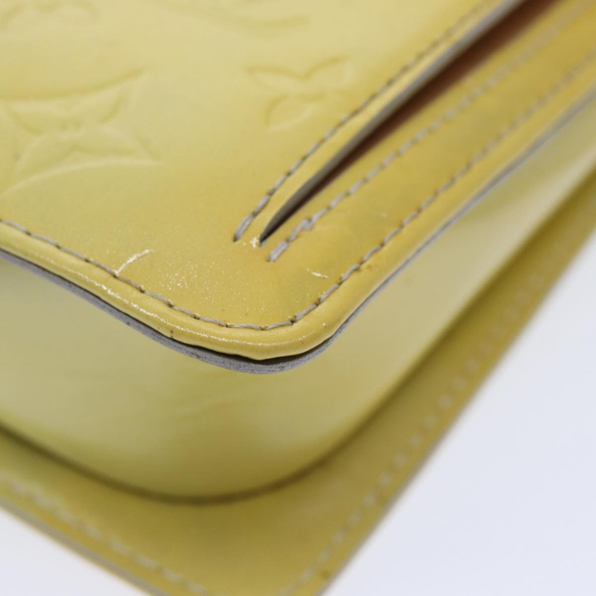 Louis Vuitton Mott Yellow Patent Leather Clutch Bag
