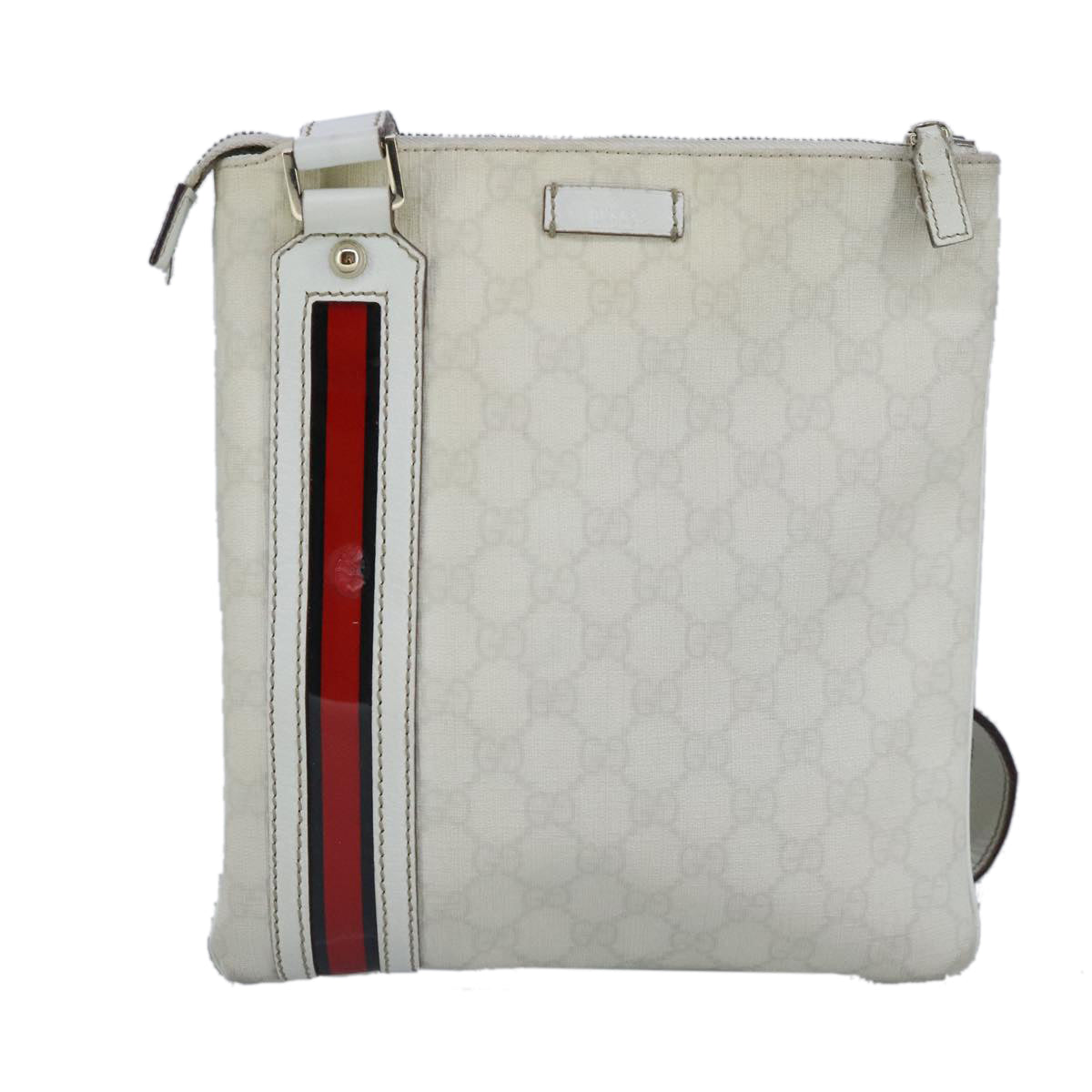 Gucci Ophidia White Canvas Shoulder Bag