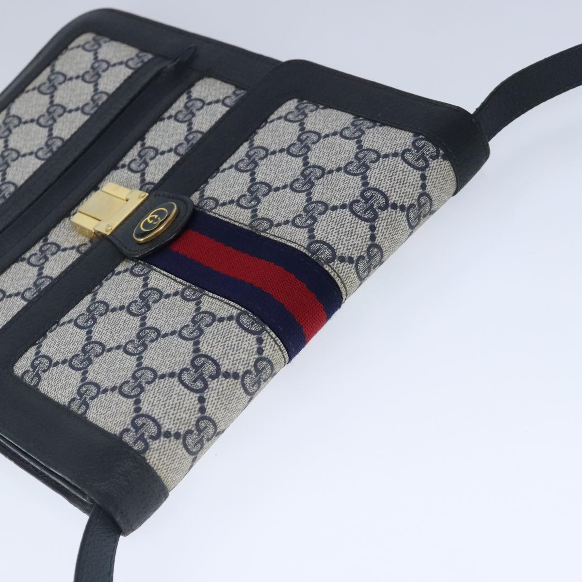 Gucci Sherry Navy Leather Shoulder Bag