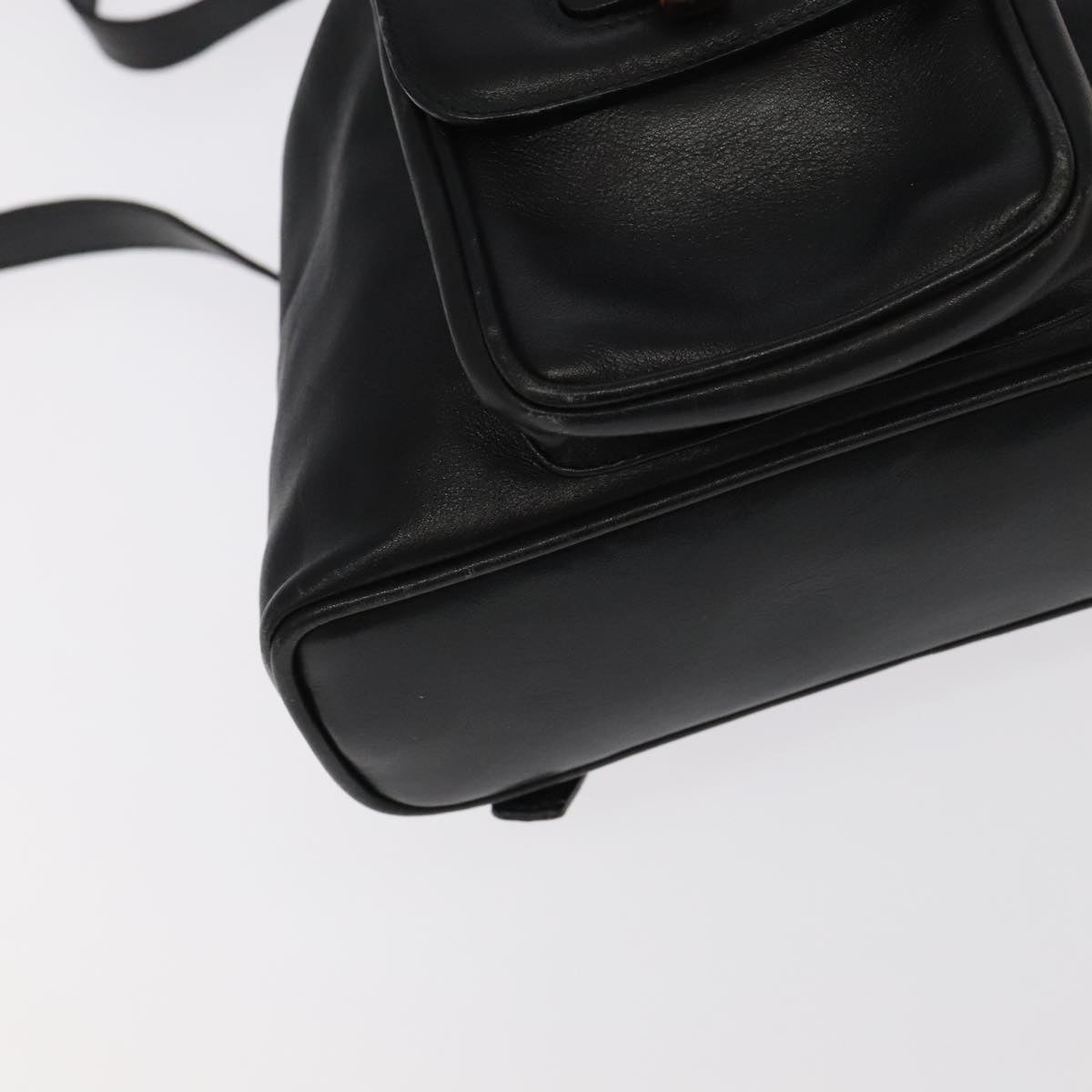 Gucci Bamboo Black Leather Backpack Bag