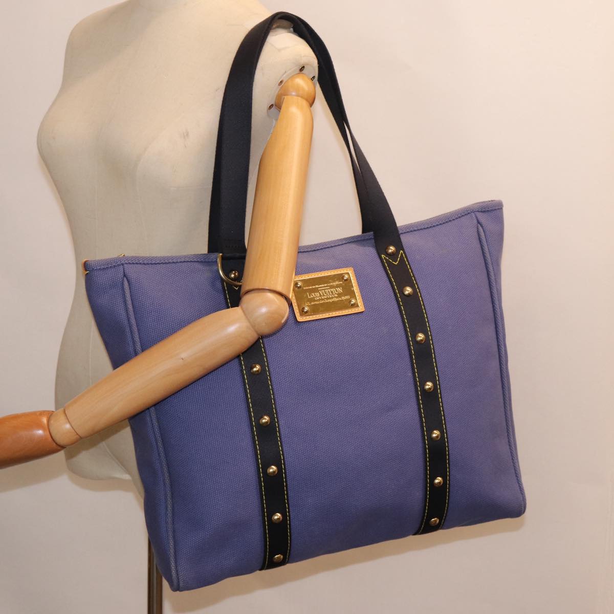 Louis Vuitton Antigua Navy Canvas Tote Bag