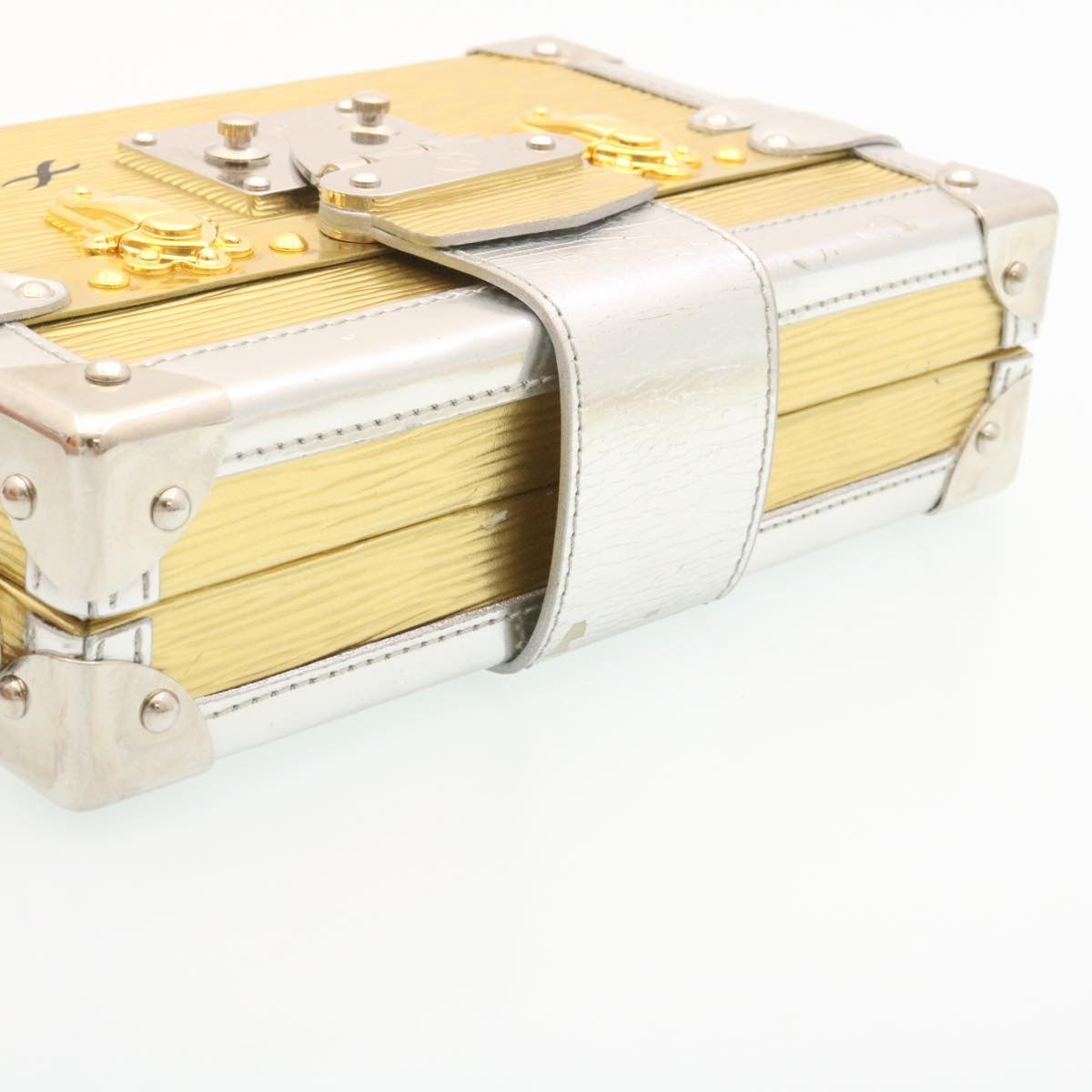 Louis Vuitton Sac Petit Malle Silver Leather Shoulder Bag