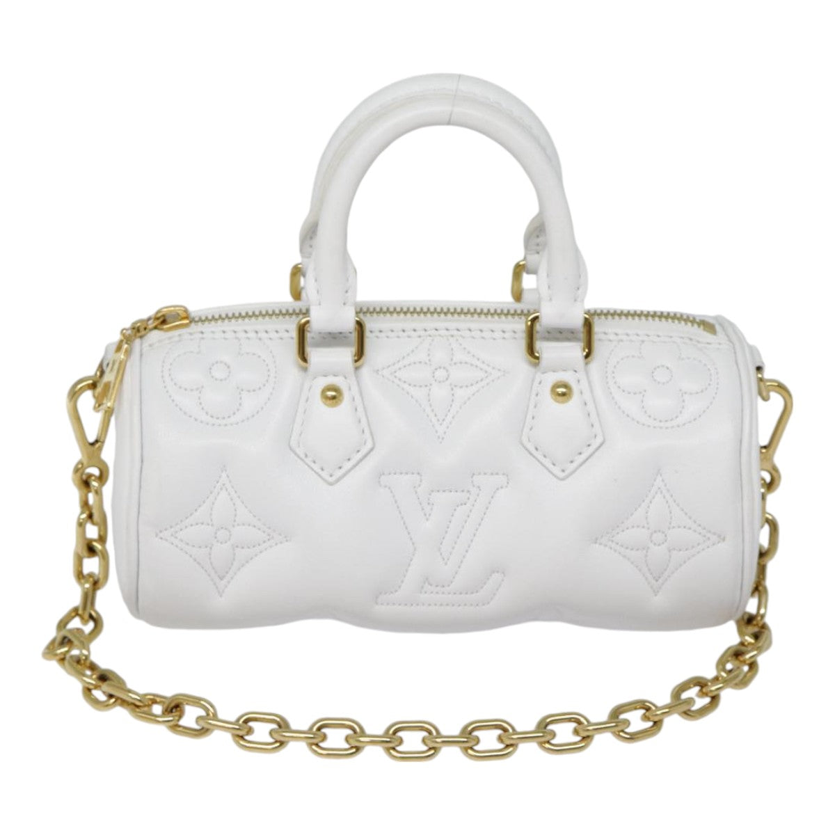 Louis Vuitton Papillon White Leather Handbag