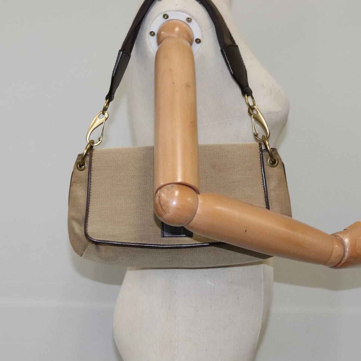 Gucci Beige Canvas Shoulder Bag
