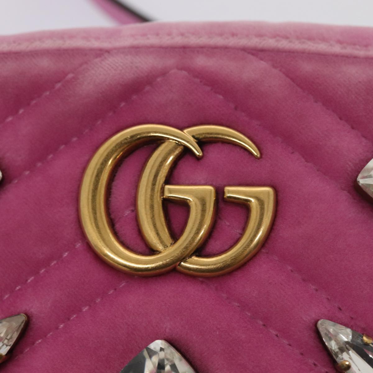 Gucci Marmont Pink Velvet Shoulder Bag