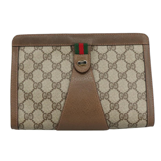 Gucci Sherry Beige Canvas Clutch Bag ()