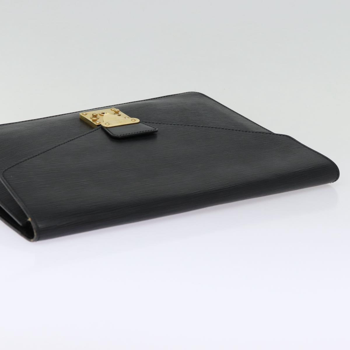 Louis Vuitton Senateur Black Leather Briefcase Bag