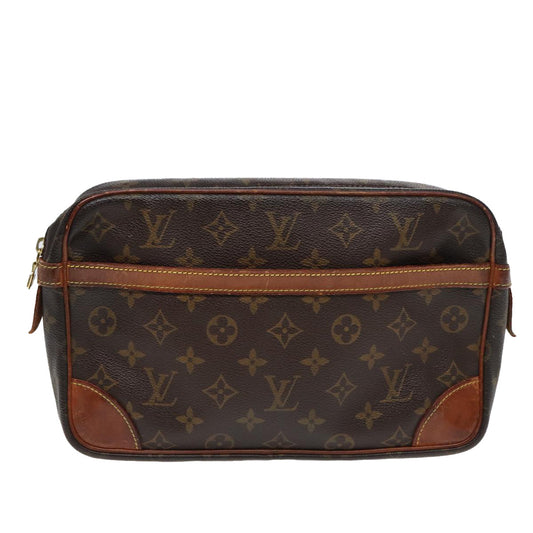 Louis Vuitton Compiegne 28 Brown Canvas Clutch Bag