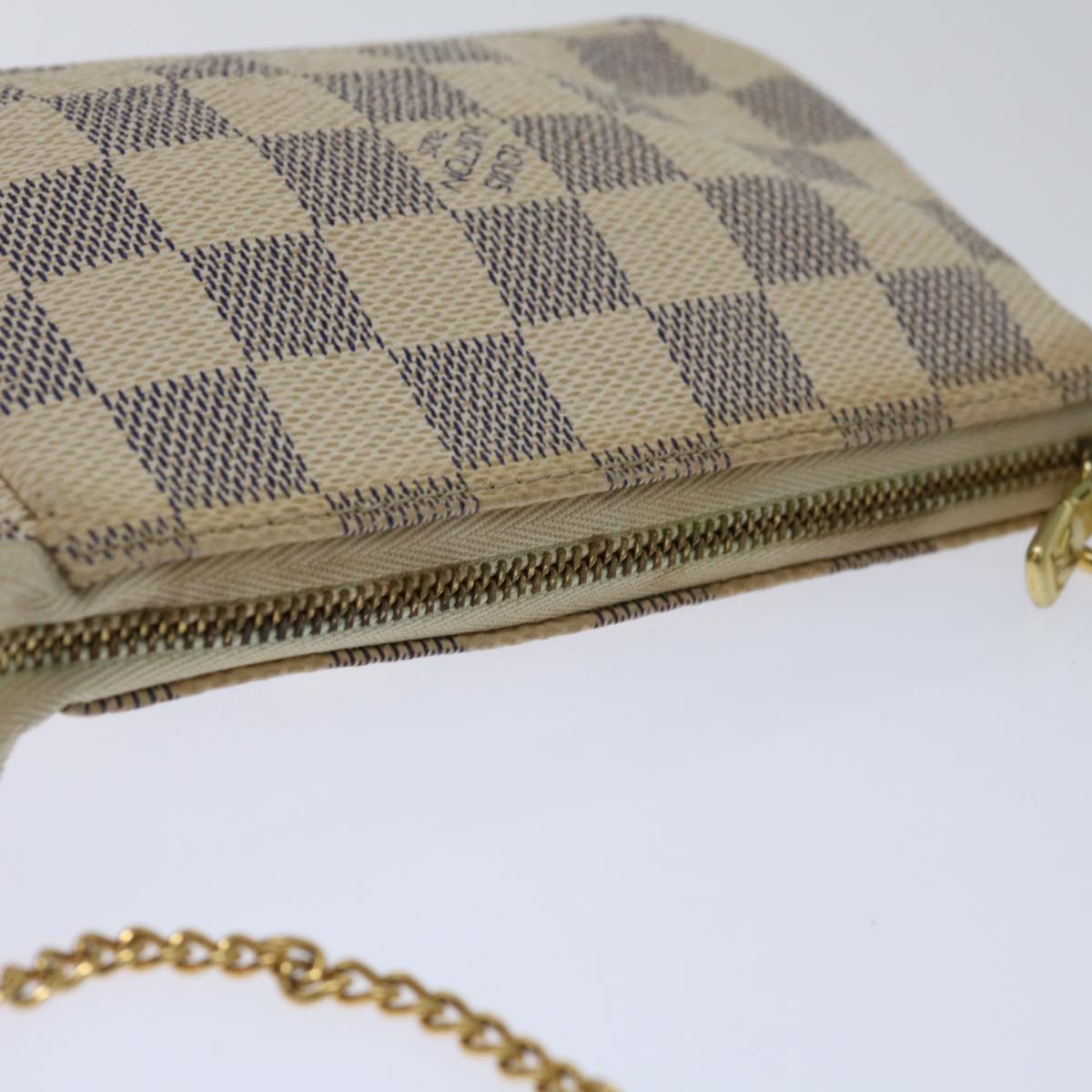 Louis Vuitton Pochette Accessoire White Canvas Clutch Bag